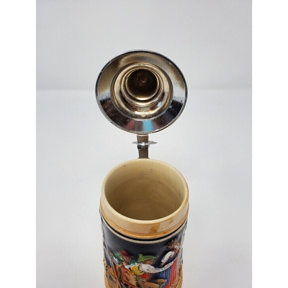 VINTAGE MARZI AND REMY POTTERY LIDDED BEER STEIN 1905 GERMANY - Picture 9 of 12